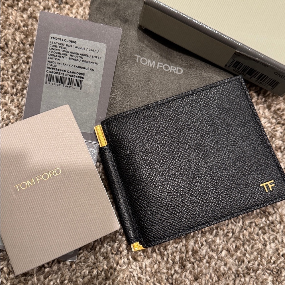 NWT Tom Ford Grain Leather TLine Money Clip Wallet - Picture 2 of 9